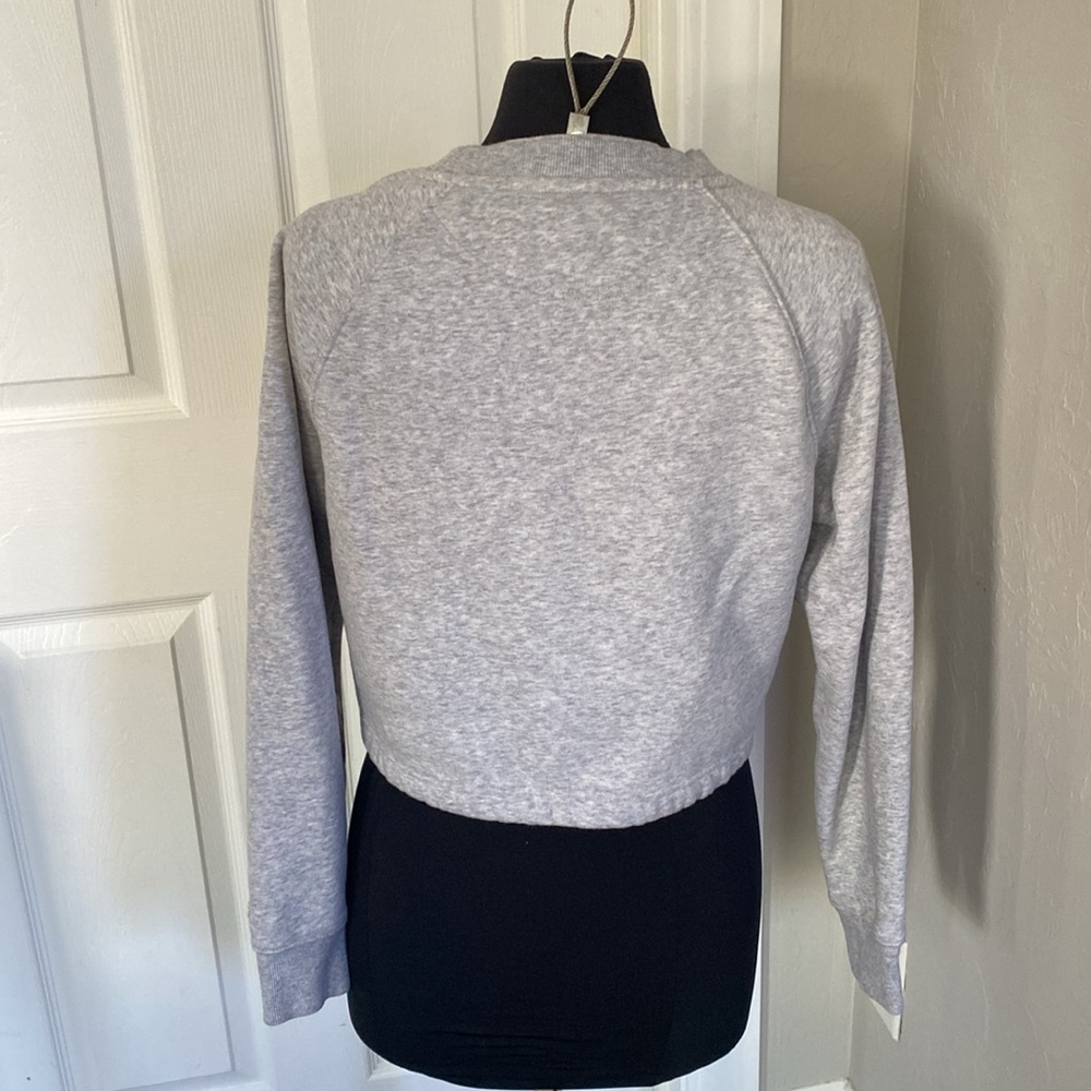 Champion Gray Cropped Tie Front Hoodie - Picture 6 of 8